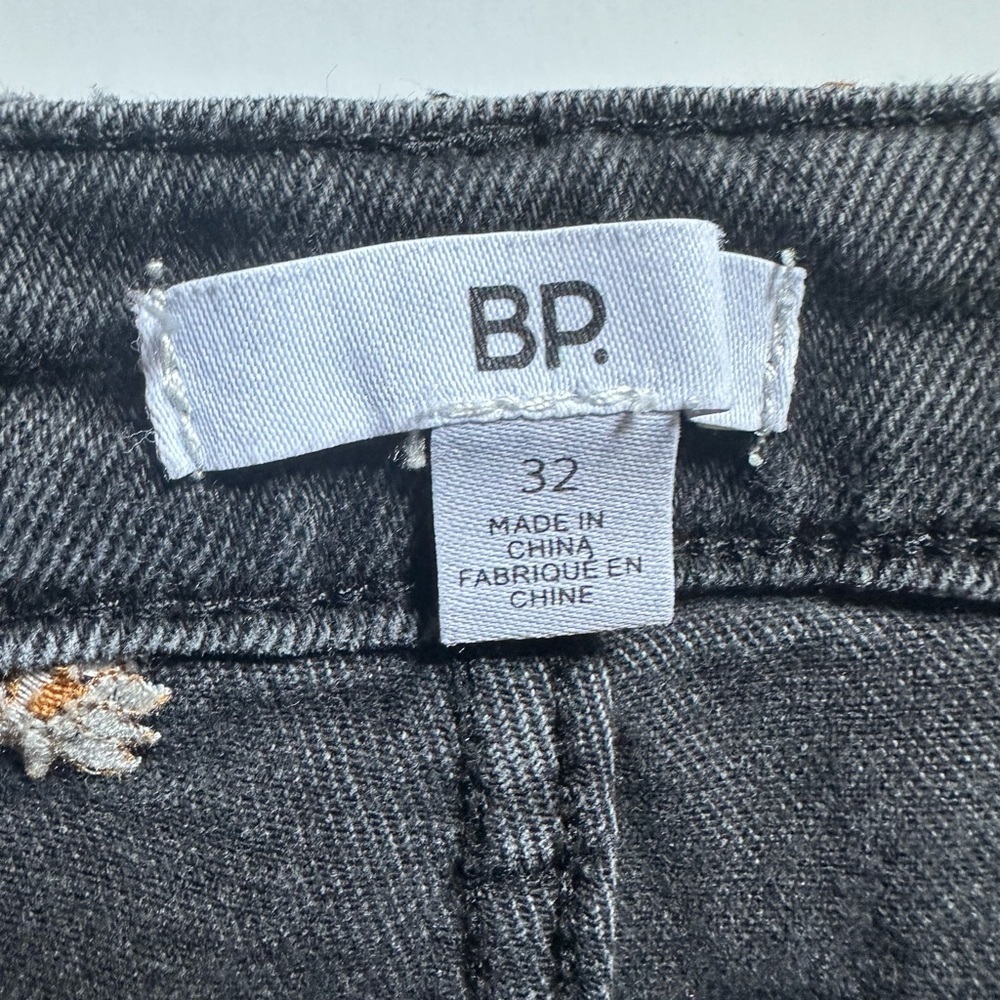bp Black Jean Shorts with Distressed Finish and Studded Detail - Picture 3 of 12